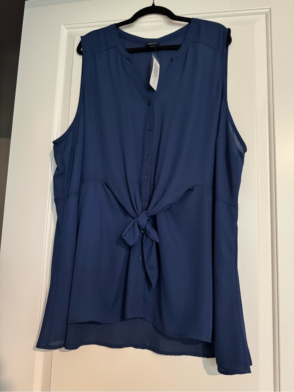 NWT Torrid Blue Peplum Georgette Button/Tie Front Blouse Size 4x (26)